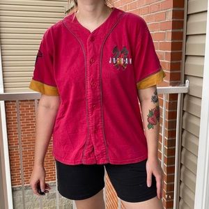Vintage 1990s Nike Air Jordan Red Button Up Shirt